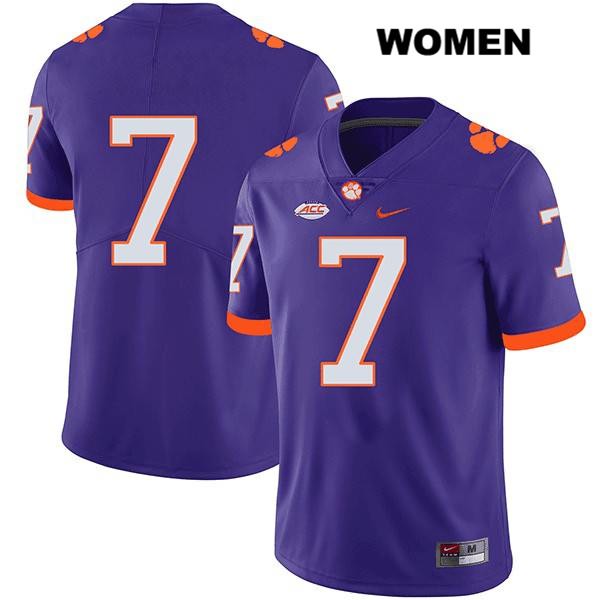 Women's Clemson Tigers #7 Chase Brice Stitched Purple Legend Authentic Nike No Name NCAA College Football Jersey IQQ1146GD